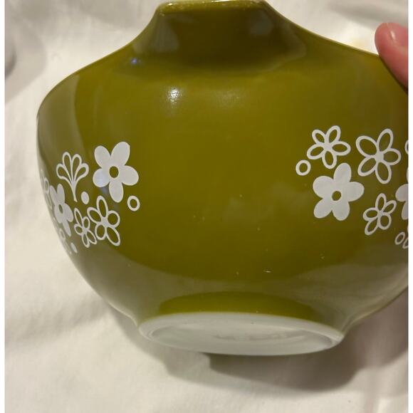 Vintage - Pyrex - 442 Green Spring Blossom Crazy Daisy 1 1/2 Quart Mixing Bowl - Picture 8 of 9